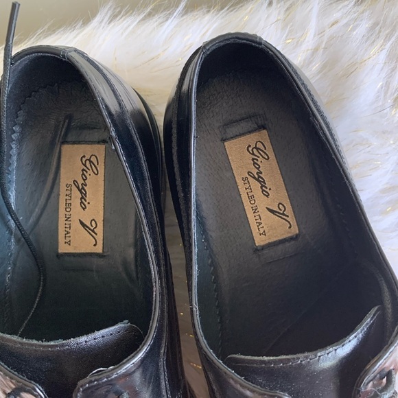 Giorgio V black leather shoes size 13M - Picture 4 of 11